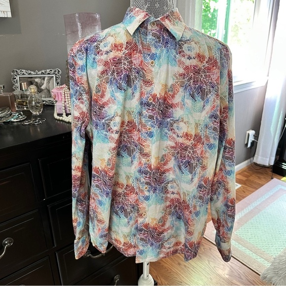Robert Graham Classic Fit Long Sleeve Button Front Shirt Multicolor Print Size L - Picture 12 of 14